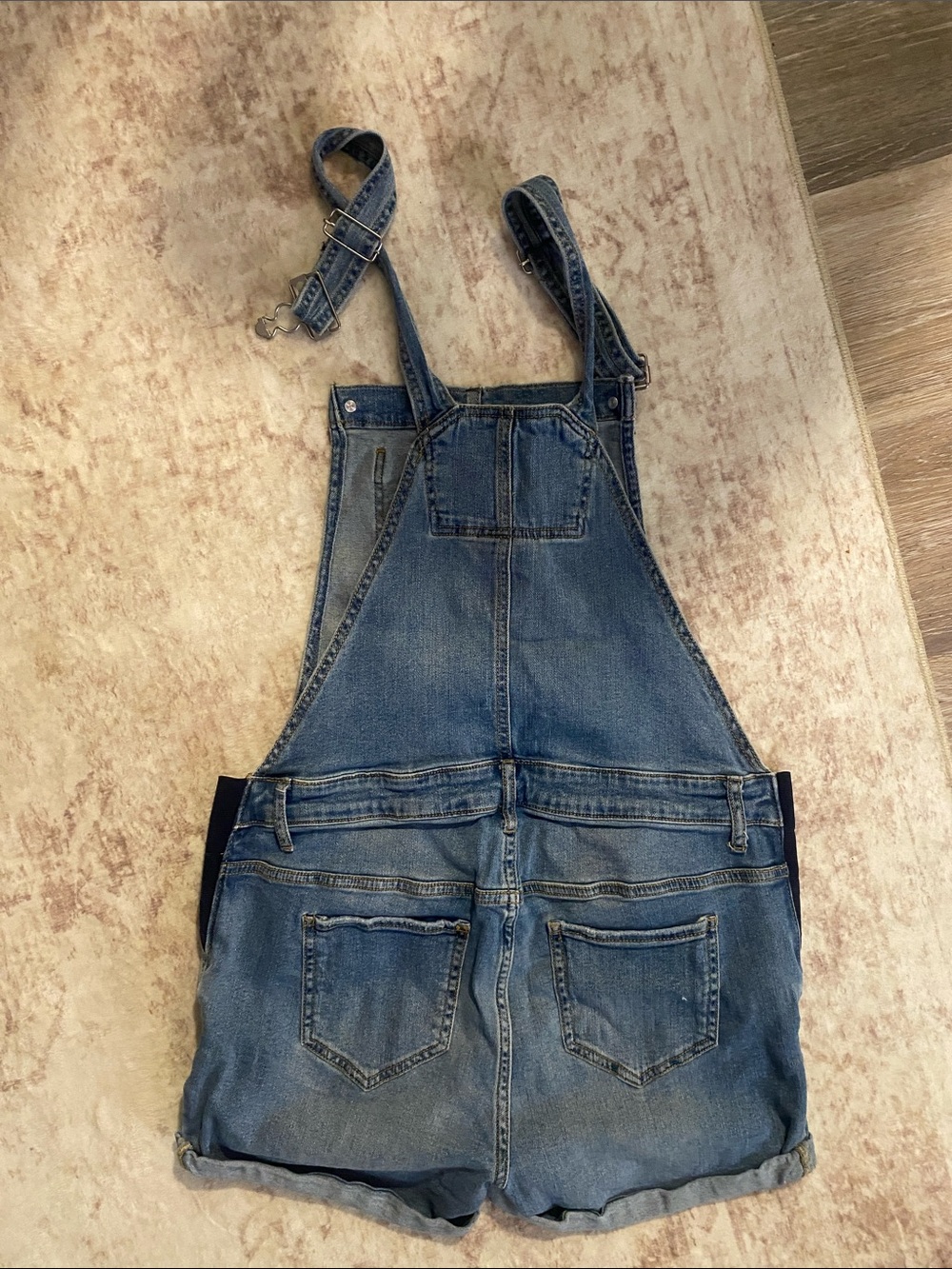 Indigo Blue Light Wash Denim Overalls Maternity - Picture 4 of 5